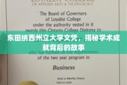 东田纳西荣耀，探寻大学文凭背后的学术传奇