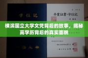 横滨国立大学文凭背后，揭秘高学历背后的真实世界