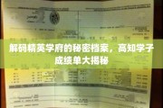 揭秘顶尖学府学霸秘籍，高知学子高分背后的秘密！