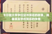 卡尔顿荣耀，探寻学位证书背后的传奇历程