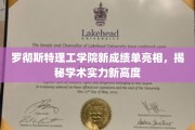 罗彻斯特理工新成绩单惊艳亮相，解锁学术卓越新篇章