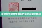 解码多伦多大学文凭，实力与魅力的双重奥秘