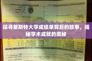 解码莱斯特大学成绩单，探寻学术辉煌的秘密线索