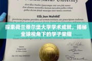 荷兰蒂尔堡大学闪耀全球，学子荣耀背后的学术秘境