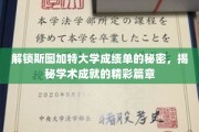 斯图加特大学成绩单背后的学术传奇，一窥卓越成就的神秘之门