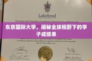 东京国际大学风采，一窥全球学子卓越成绩背后的故事