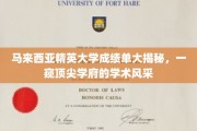 马来西亚精英大学成绩单背后的学术传奇