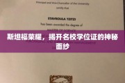 斯坦福学位之谜，名校证书背后的传奇故事