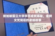 解码新加坡国立大学荣耀，金牌文凭背后的非凡传奇