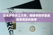 解码德克萨斯农工大学学霸档案，背后的卓越成绩背后的故事