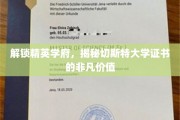 探寻精英殿堂，揭秘切斯特大学证书的耀眼魅力