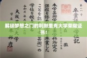 梦想启航站，利默里克大学荣耀证书引领未来
