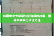 中央大学学位证揭秘，探秘韩国学历认证的奥秘