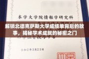探寻北德克萨斯大学成绩单背后的传奇，解锁学术卓越的神秘钥匙