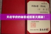 天启学府，隐藏成绩单背后的惊人真相