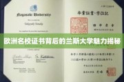 揭开兰斯大学，欧洲名校证书背后的独特魅力