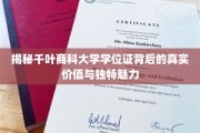 千叶商科大学学位证，解锁非凡潜力与独特光环