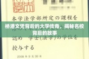 桥港名校文凭之谜，探寻名校背后的璀璨传奇