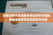 揭开巴斯大学成绩单的隐藏智慧，探寻学术成就的深层价值