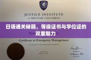 日语达人必备，证书双响炮，解锁日语精通之路