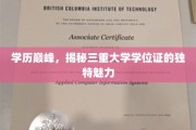 多重荣耀，探索三重学位证的非凡魅力