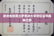 揭开荷兰萨克逊大学学位证书的神秘面纱