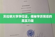 贝拉明大学学位证，解锁学历背后的非凡影响力