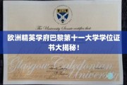 巴黎第十一大学学位证书背后的秘密，揭秘欧洲精英学府的荣誉凭证