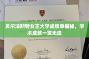 贝尔法斯特女王大学卓越成绩单曝光，学子风采尽展无遗