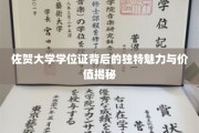 佐贺大学学位证，探寻其神秘魅力与非凡价值