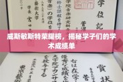 威斯敏斯特荣耀榜揭晓，学子们的学术成绩单闪耀登场