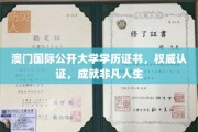 澳门国际公开大学证书，权威加持，开启非凡职业生涯之旅