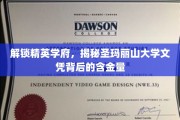 探秘圣玛丽山大学，精英学府的文凭，价值何在？