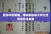 探索都柏林大学学位的全球认可与价值魅力