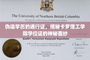 学历造假的新路径，揭秘卡罗理工学院虚幻学位证的秘密