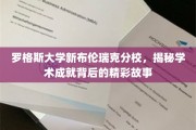 探寻罗格斯大学新布伦瑞克分校，学术辉煌背后的璀璨篇章