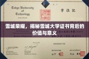 雪城大学证书魅力解析，探寻证书背后的非凡价值
