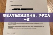 揭开基尔大学卓越学子风采，成绩单背后的实力见证