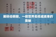 探寻伯明翰之秘，世界名校的学术成绩单解析