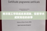 解码南洋理工学院，揭开优秀成绩背后的学术传奇