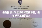 祥明大学成绩单解码，学子成长轨迹大揭秘！