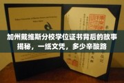 加州戴维斯文凭背后的传奇，探寻学子逐梦之路
