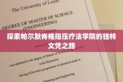 解锁帕尔默脊椎指压疗法的精英资质奥秘
