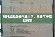 圣地亚哥学子档案，成就背后的秘密探索