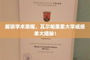 解码学术巅峰，瓦尔帕莱索大学成绩单背后的精彩故事！