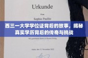 西三一学位证背后的传奇历程，学历背后的挑战与荣耀揭秘
