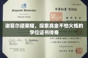 谢菲尔德荣耀，揭秘坚如磐石的学位证书传奇之路