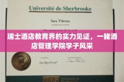 瑞士酒店学院新星闪耀，学子精英展现实力风采