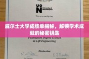 解锁威尔士大学成绩单背后的学术奥秘，揭秘学术成就的金钥匙