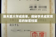 解码埃夫里大学成绩单，探寻学术辉煌的神秘轨迹